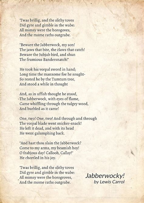 jabberwocky lewis carroll poem